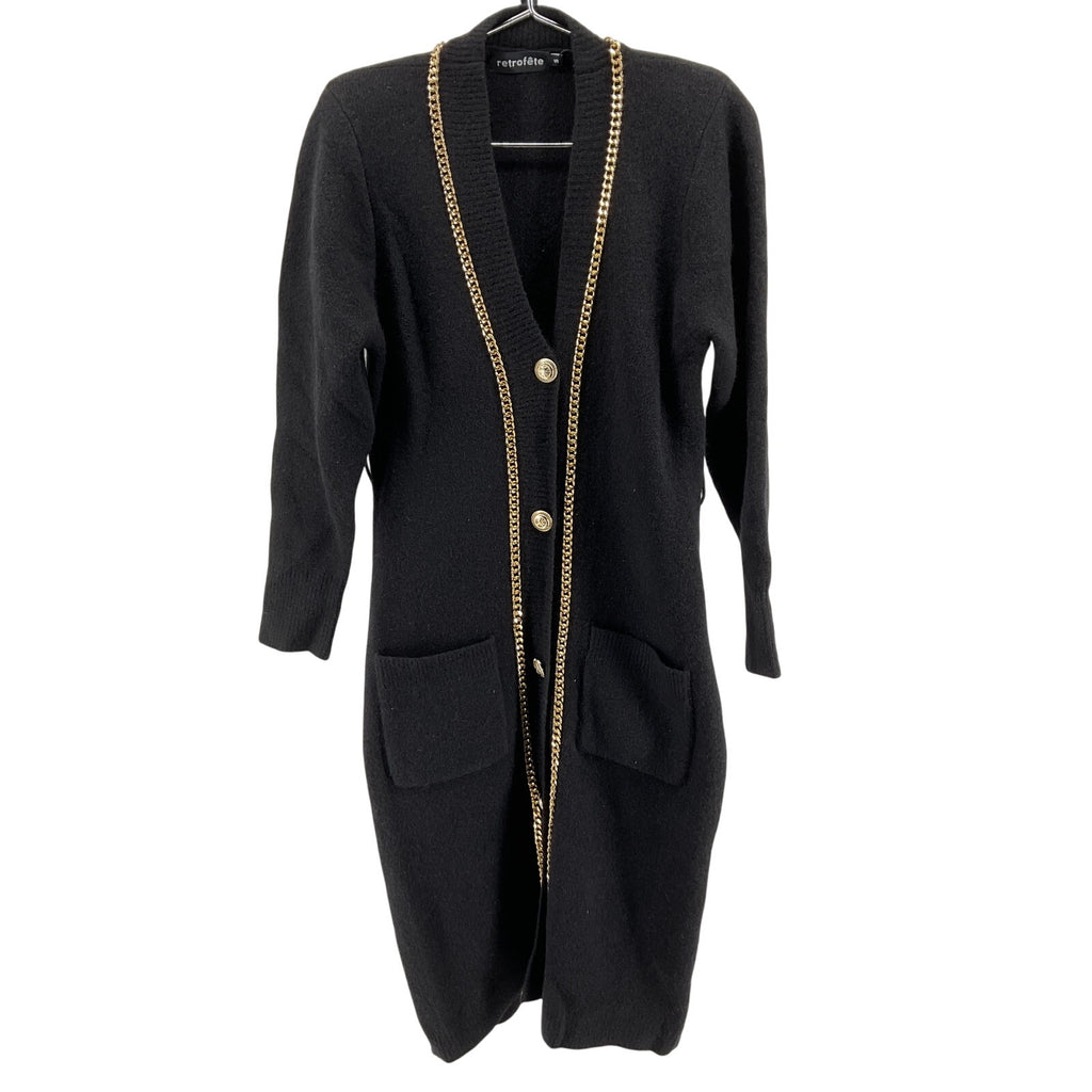 Retrofete 'Apollo' Black Nylon Cardigan Size S