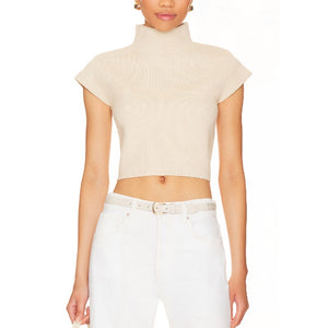 Line & Dot 'Rumi' White Turtleneck Short Sleeve Sweater Size XS - NWT