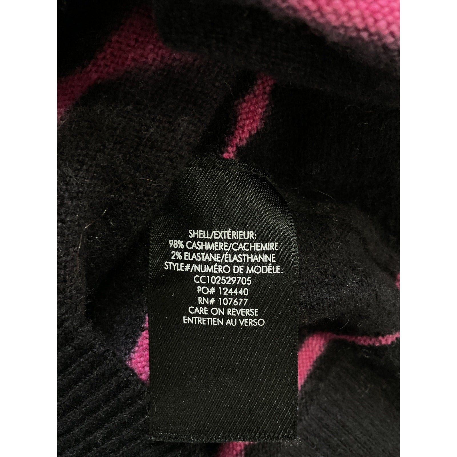Alice + Olivia 'Tie-Dyed' Black Striped Crew Neck Cashmere-Blend Sweater Size M