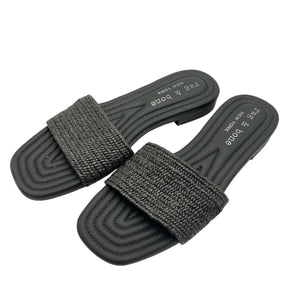 Rag & Bone Woven Black Ellie Slides Size 7.5 US / 37.5 EU