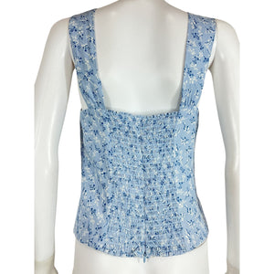 Reformation Floral Blue Hester Camisole Size 8