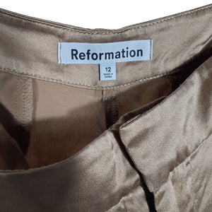 Reformation Elegant Croissant Willa Silk Size 12 Pants