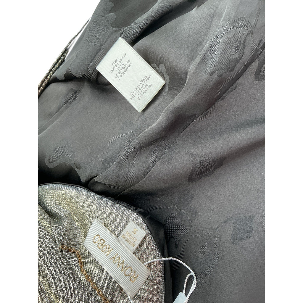 Ronny Kobo 'Morgan' Gold Polyester Blazer Size S