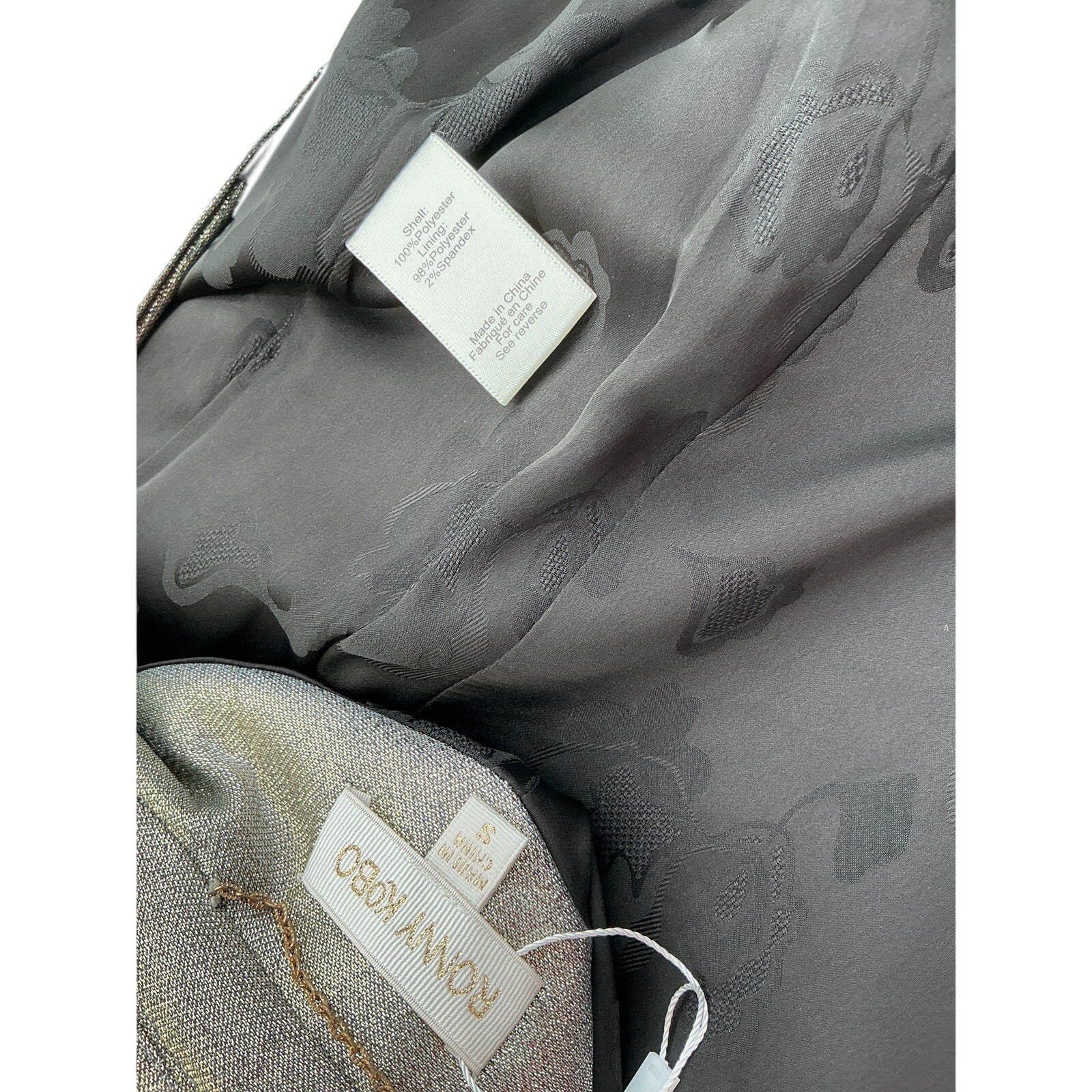 Ronny Kobo 'Morgan' Gold Polyester Blazer Size S