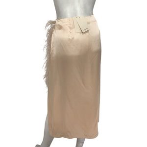 Cinq à Sept Feather Trim Pearl Will Skirt Bottom Size 8 NWT