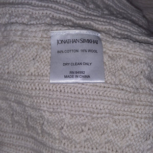 Simkhai Textured Cream Fisherman Fringe Cardigan Size L