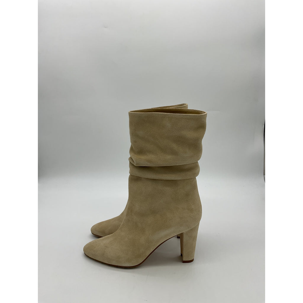 Manolo Blahnik Brown Calasso 90 Slouchy Suede Booties Size 37 (7)