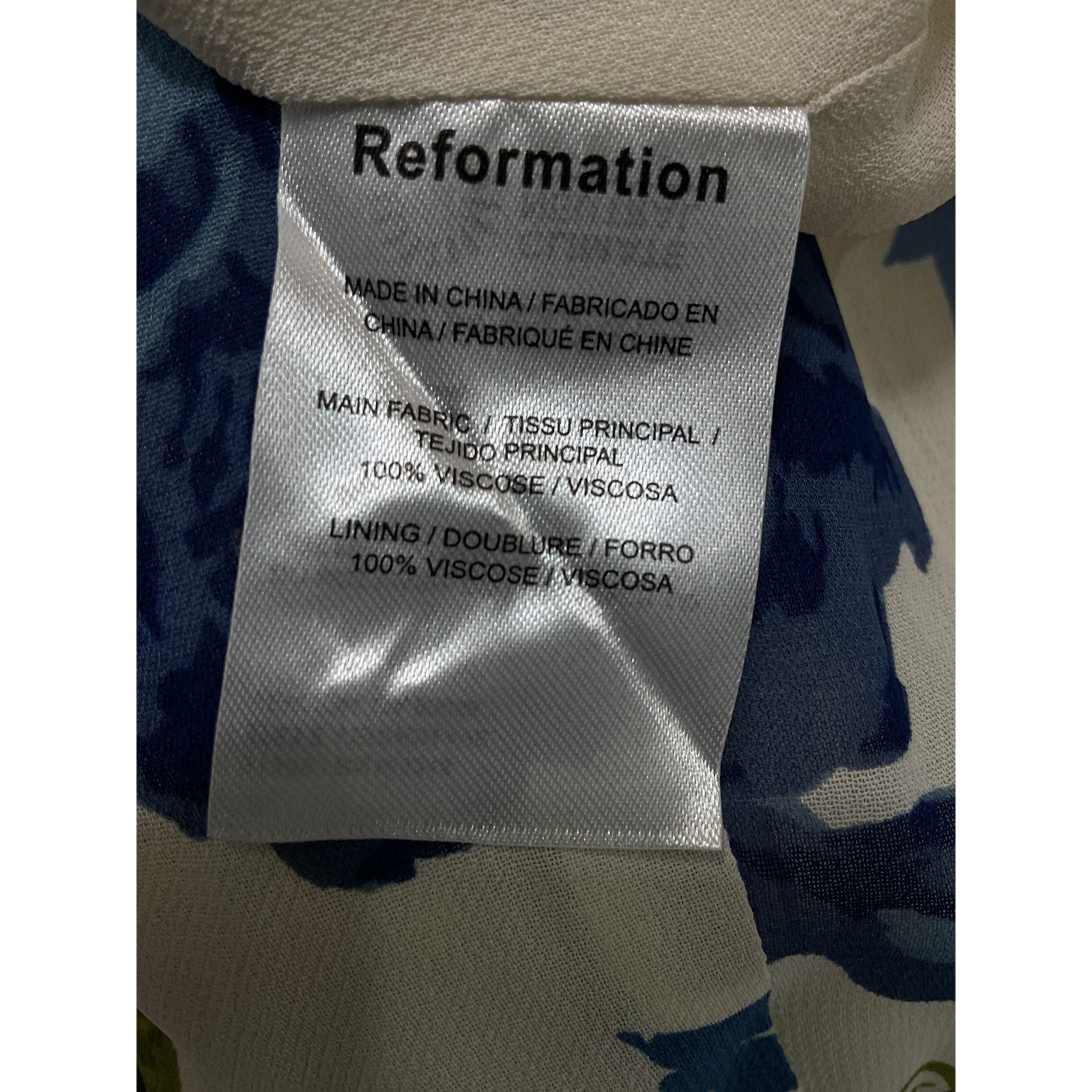 Reformation 'Nadira' Blue Georgette Sweetheart Neck Dress Size 0 - NWT