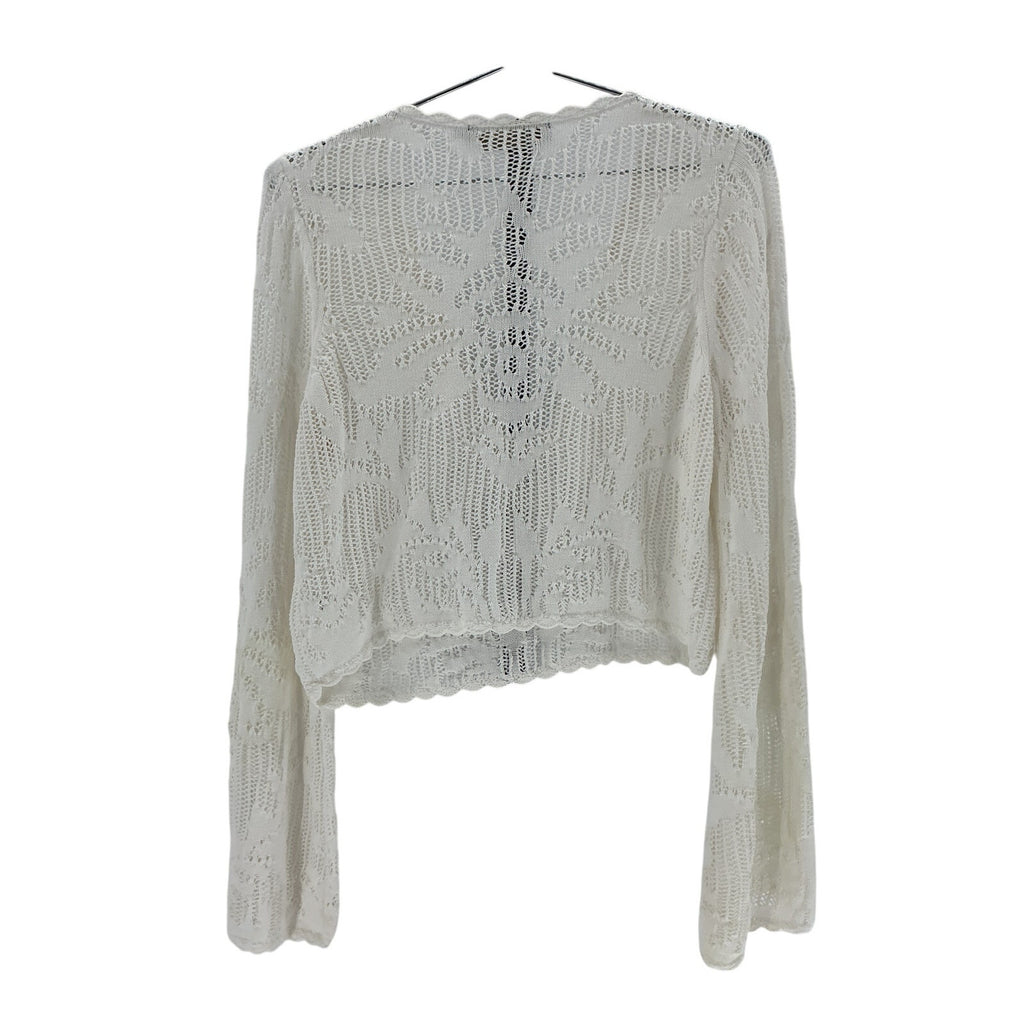 House Of Harlow 1960 x Revolve 'Kameli' White Cotton Pointelle Cropped Sweater Size S