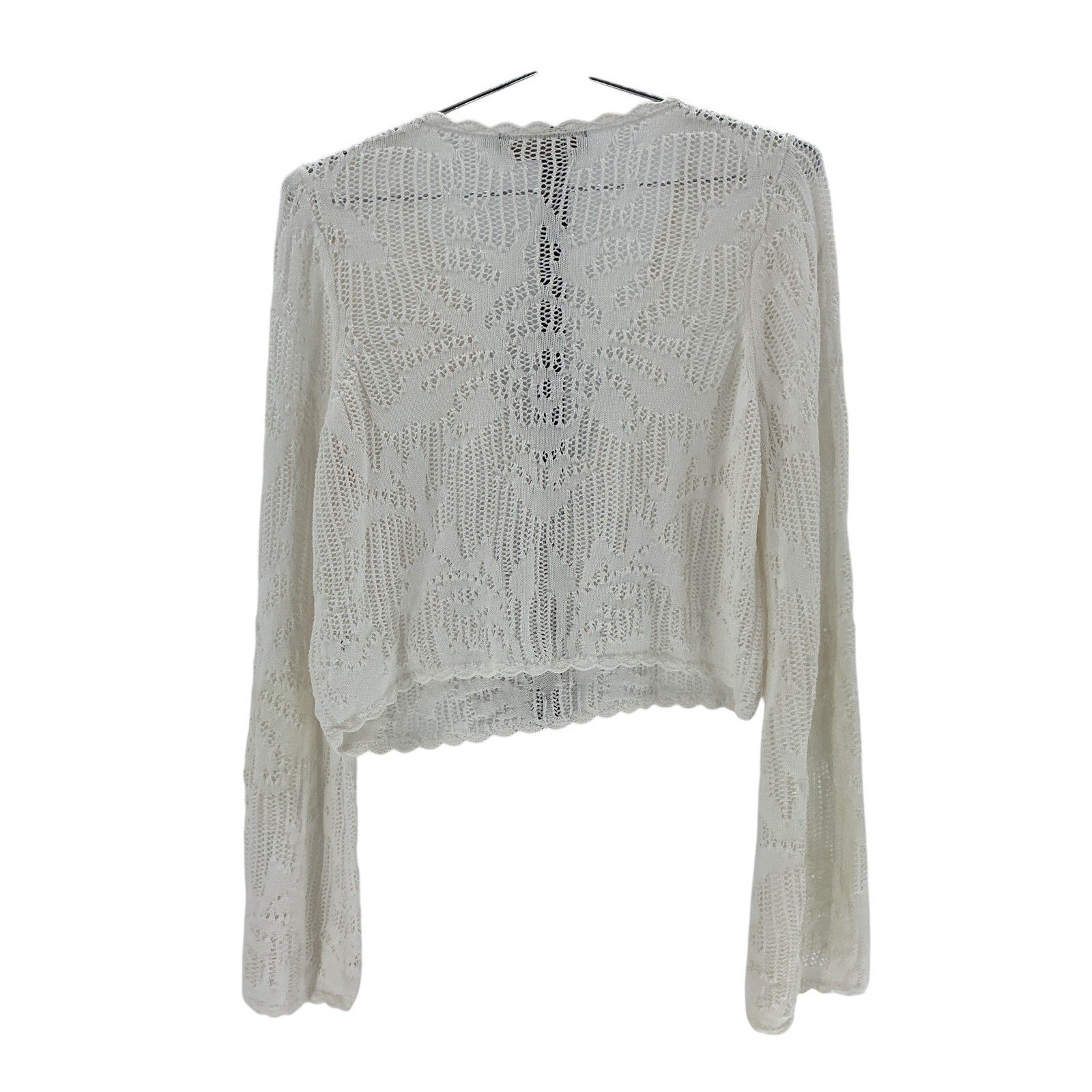 House Of Harlow 1960 x Revolve 'Kameli' White Cotton Pointelle Cropped Sweater Size S