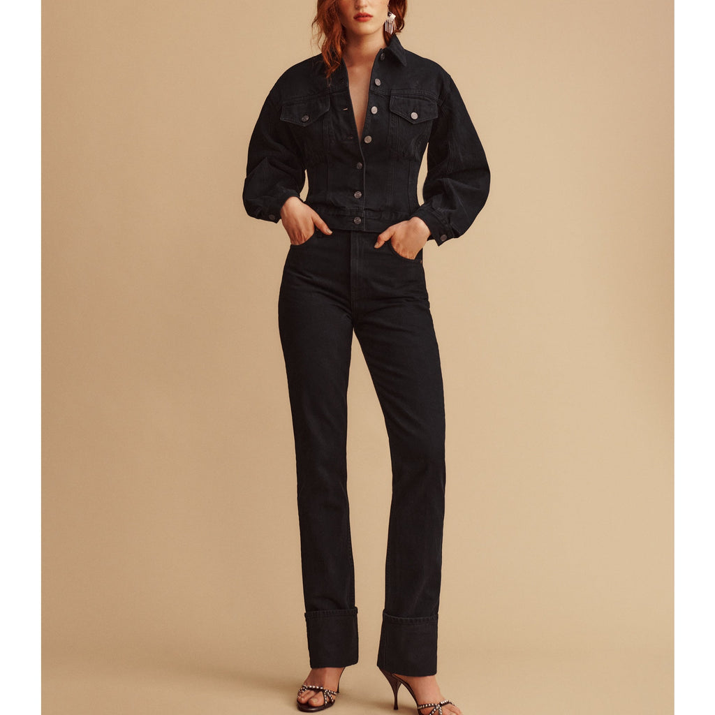 Reformation 'Banyan' Black High Rise Straight Denim Jeans Size 28