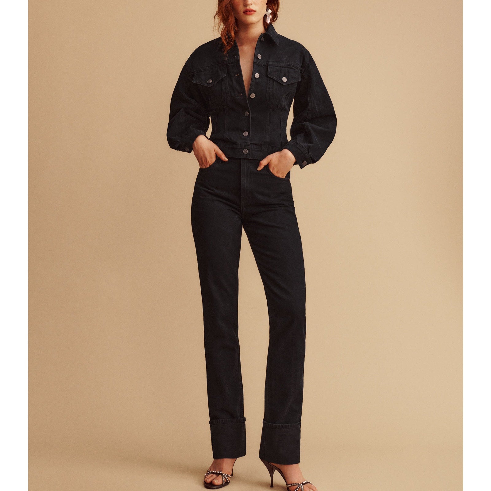Reformation 'Banyan' Black High Rise Straight Denim Jeans Size 28