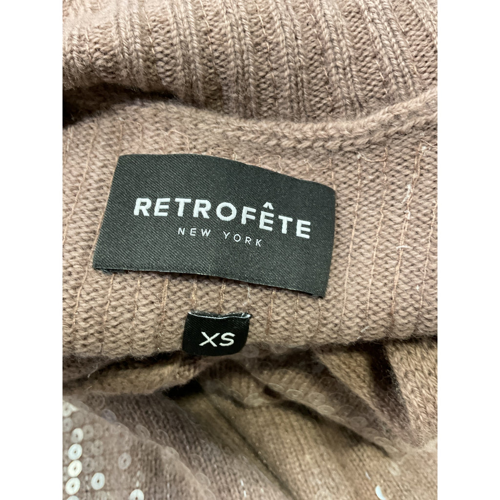 Retrofete 'Dove' Brown Wool Sequin Knit Dress Size XS