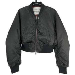 Agolde Cropped Black Jett Bomber Jacket Size XS