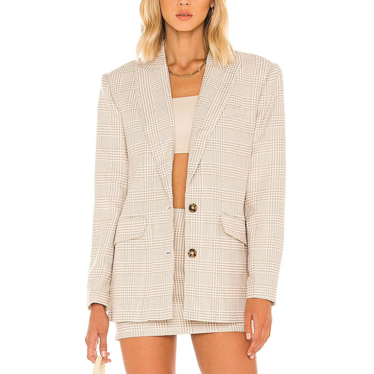 L'Academie 'Abigail' Beige Polyester Blazer Size M