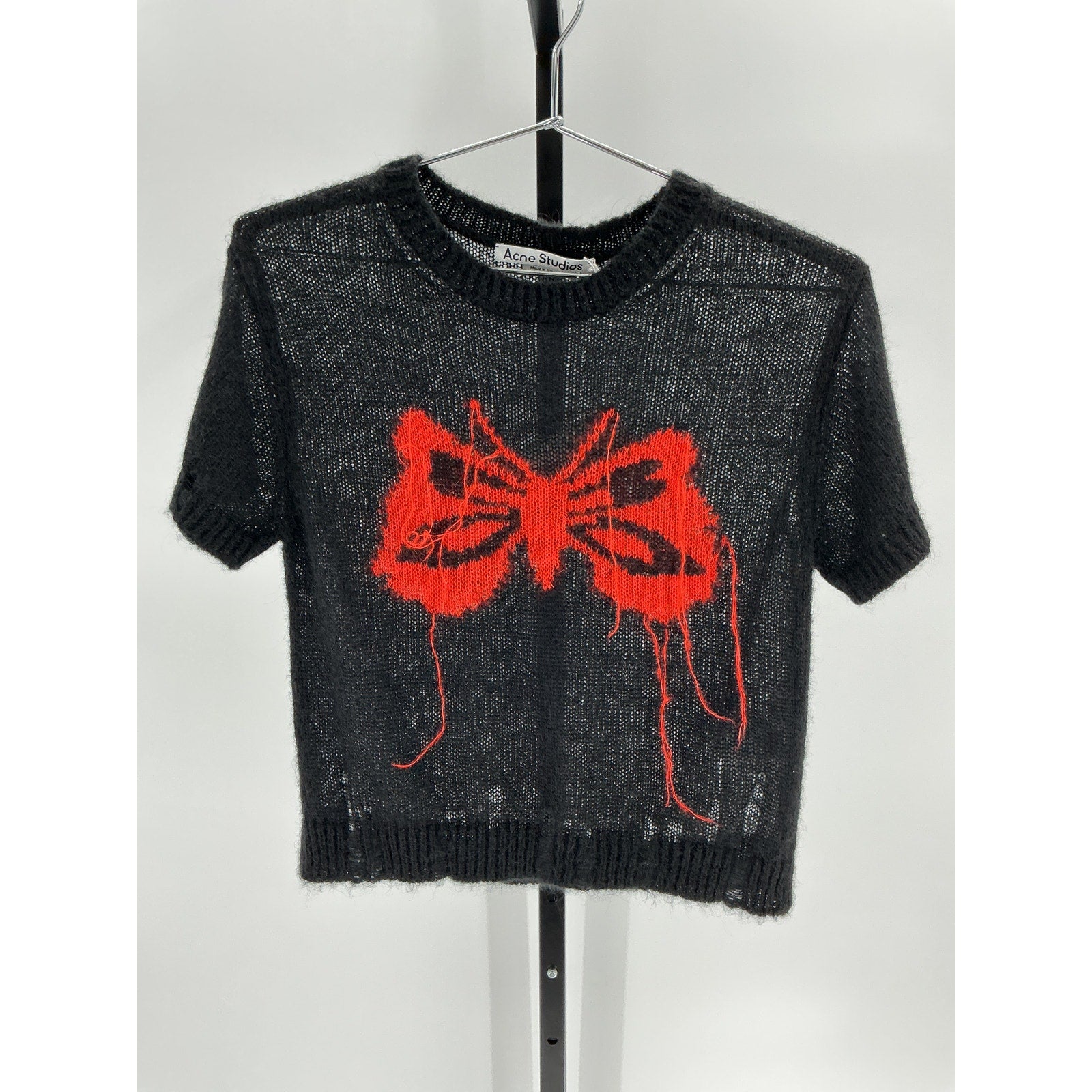 Acne Studios 'Butterfly' Black Acrylic Tee Size M - NWT