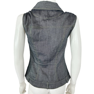 Matthew Bruch Structured Gray Button Front Vest Size 2