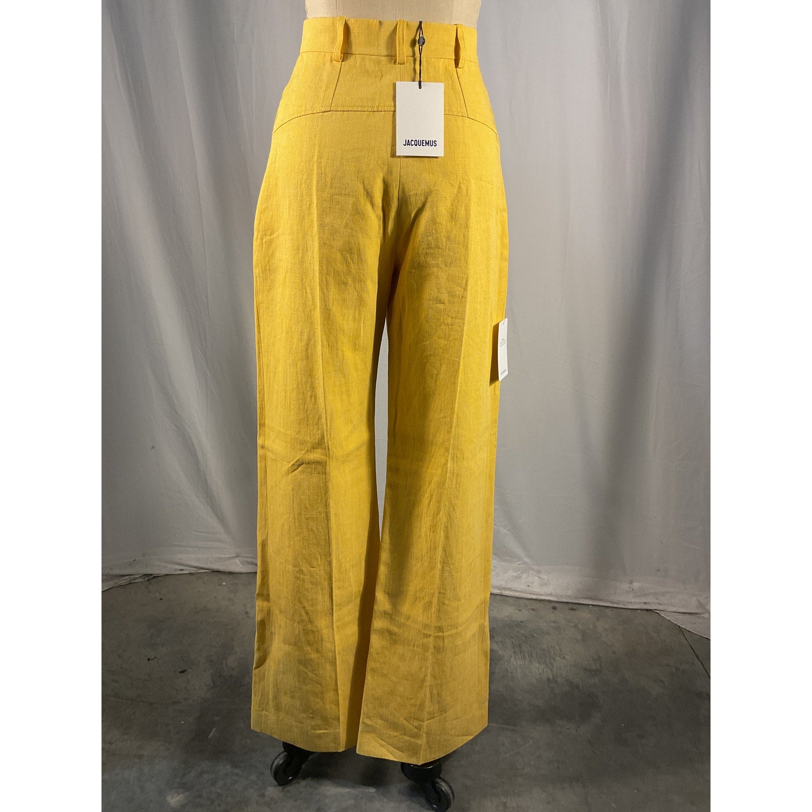 Jacquemus 'Le' Yellow Linen Pantalon Sauge Linen-Blend Pants Size 36 - NWT