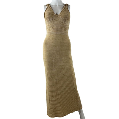 Ronny Kobo Ribbed Beige Darcey Dress Size M