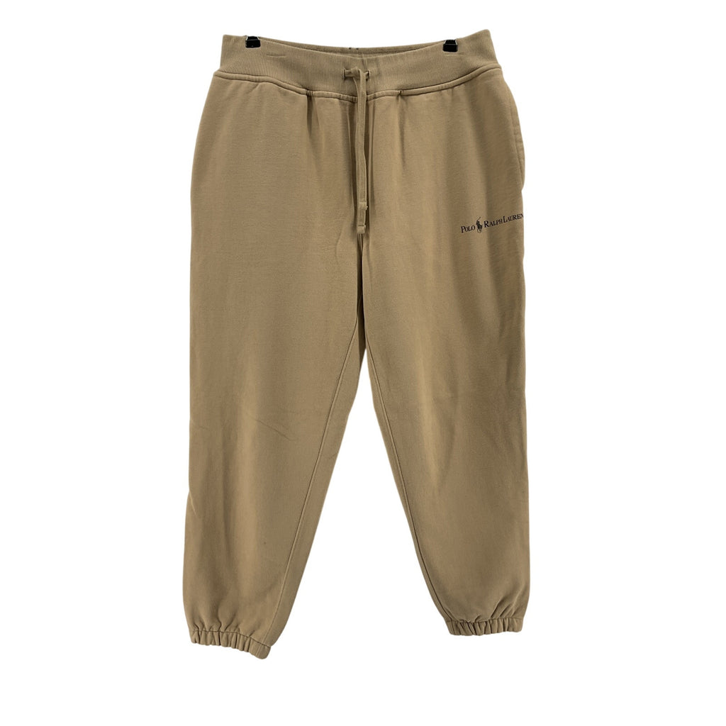 Ralph Lauren Relaxed Beige Cotton Fit Logo Fleece Sweatpant Size M