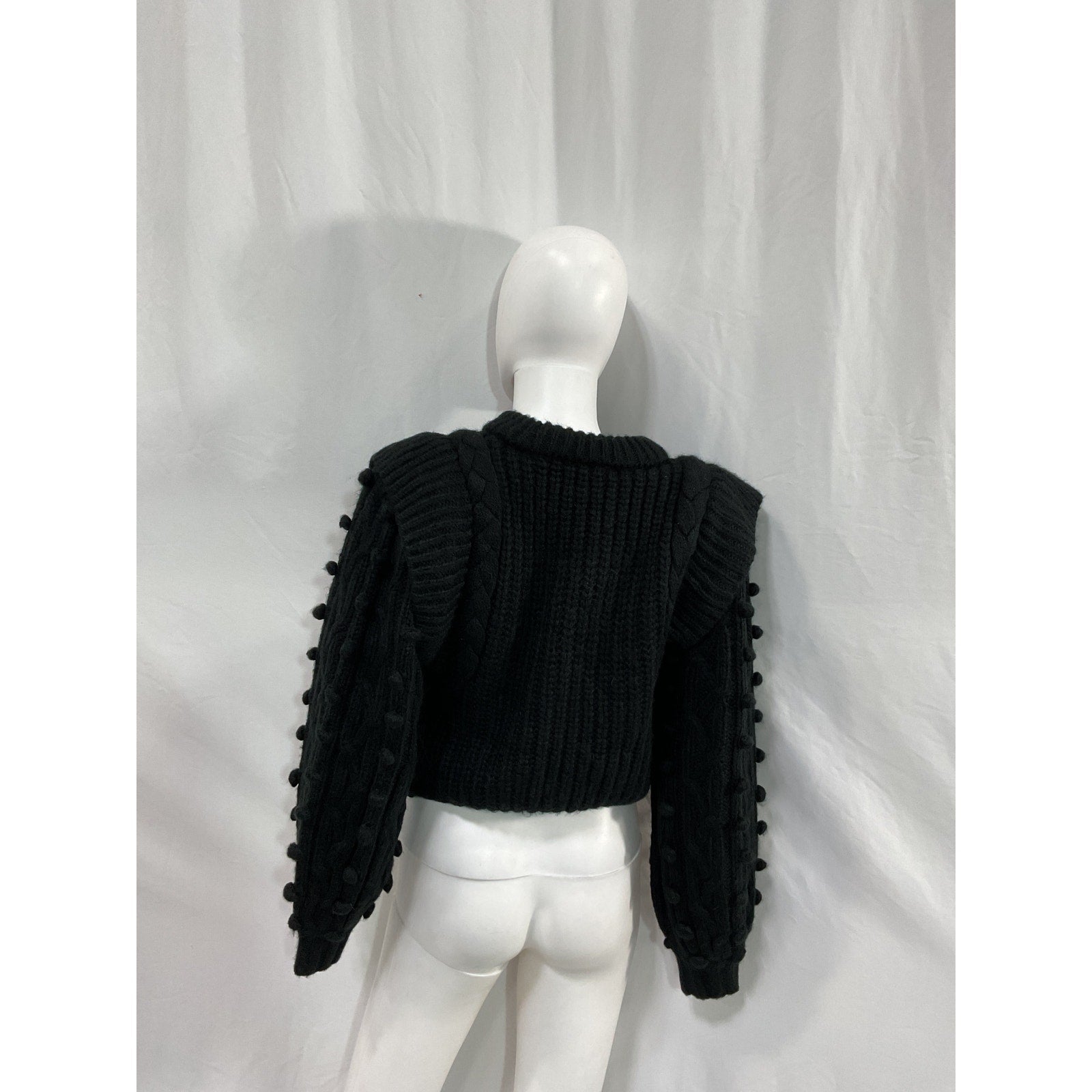 Farm Rio 'Braided' Black Acrylic Sweater Size XS