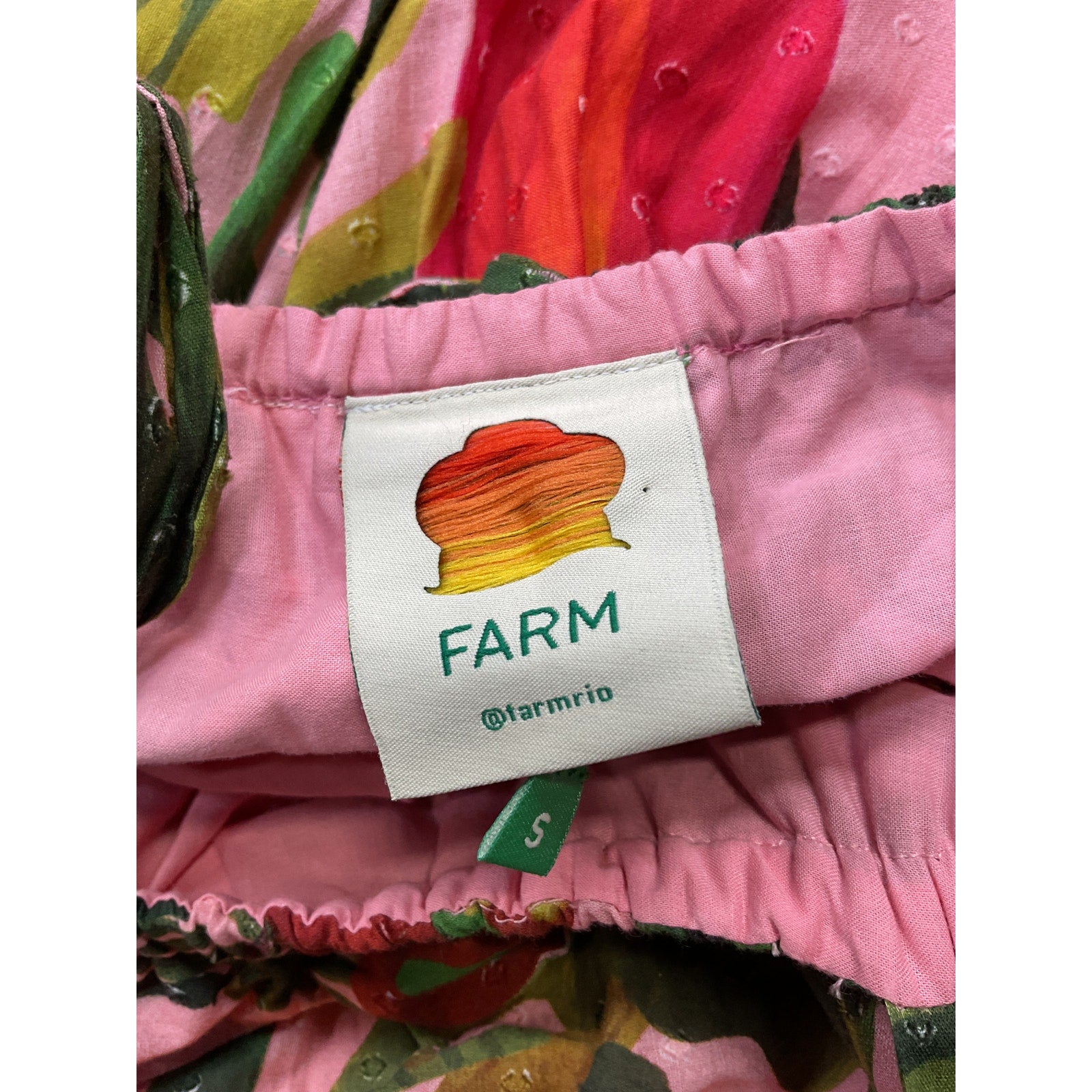Farm Rio 'Cocoa' Pink Cotton Forest Maxi Dress Size S