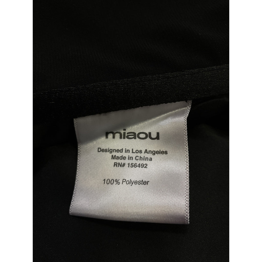 Miaou 'Square' Black Neckline Sleeveless Crop Top Size S