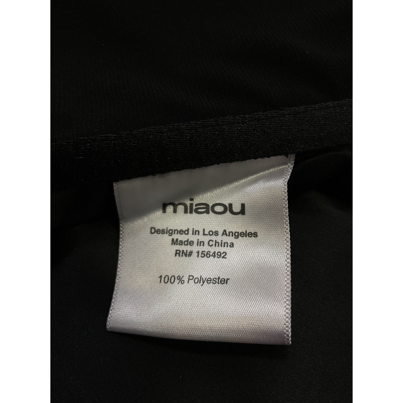 Miaou 'Square' Black Neckline Sleeveless Crop Top Size S