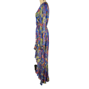 Caroline Constas Floral Blue Liv Gown Size S