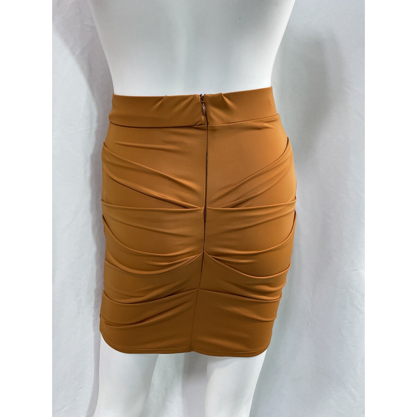 Alex Perry 'Patton' Brown Ruched Mini Skirt Size 2
