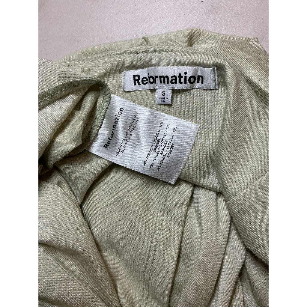 Reformation 'Estate' Green Tencel Dress Size S