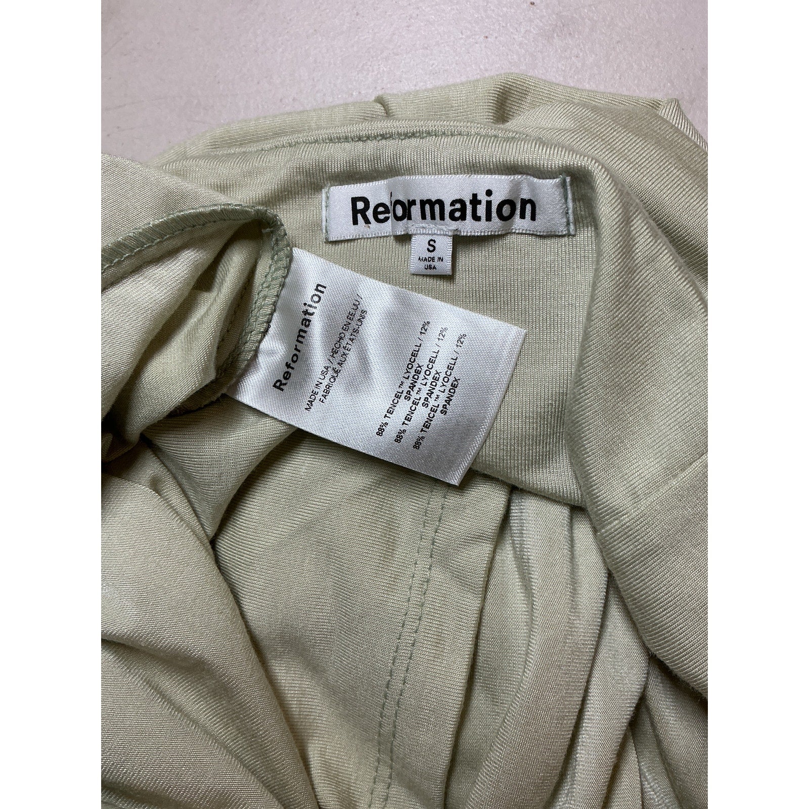 Reformation 'Estate' Green Tencel Dress Size S