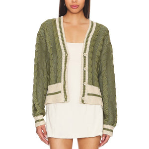 LSpace Cable Knit Fairway And Bone Hampton Cardigan Size XS