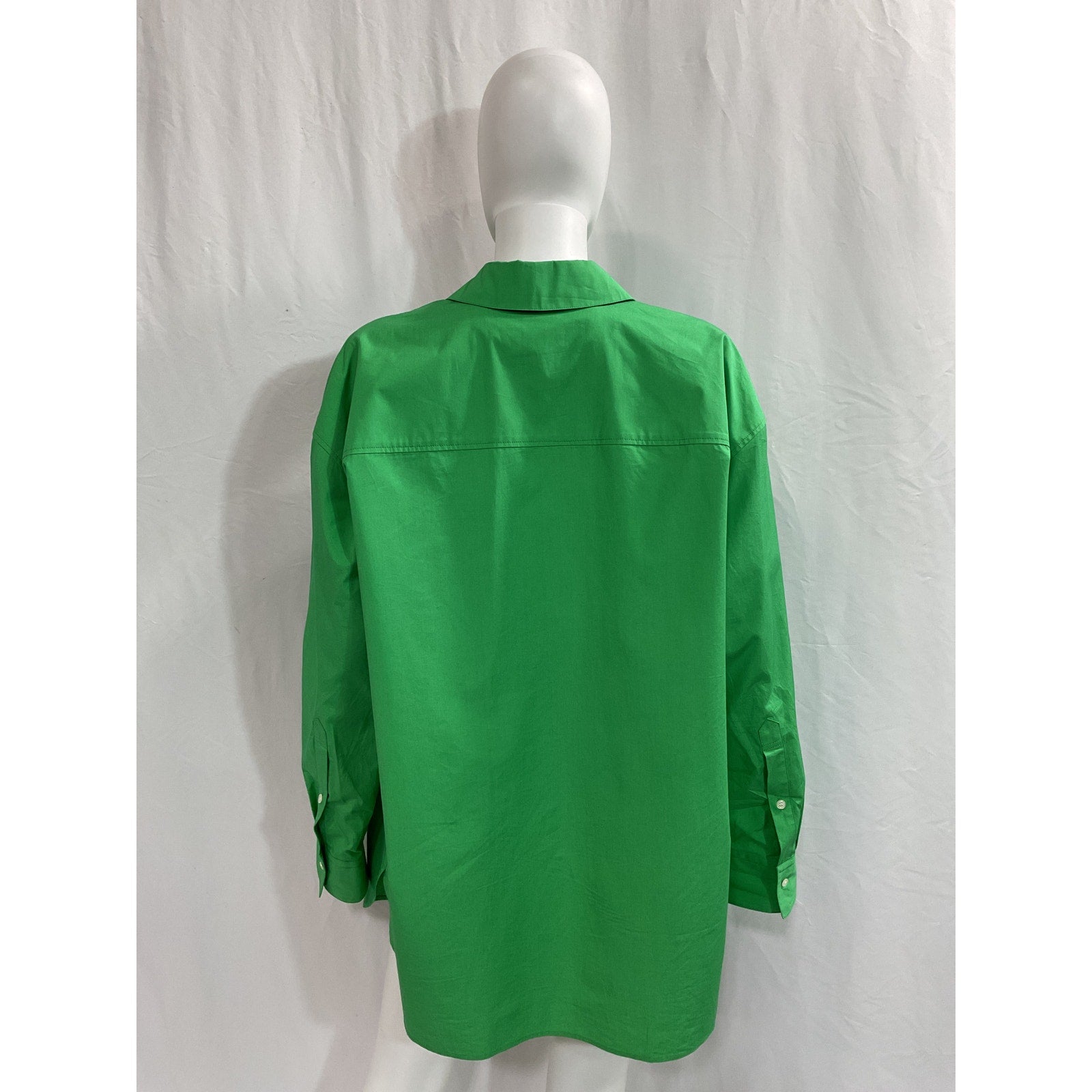 Loulou Studio 'Espanto' Green Poplin Shirt Size S