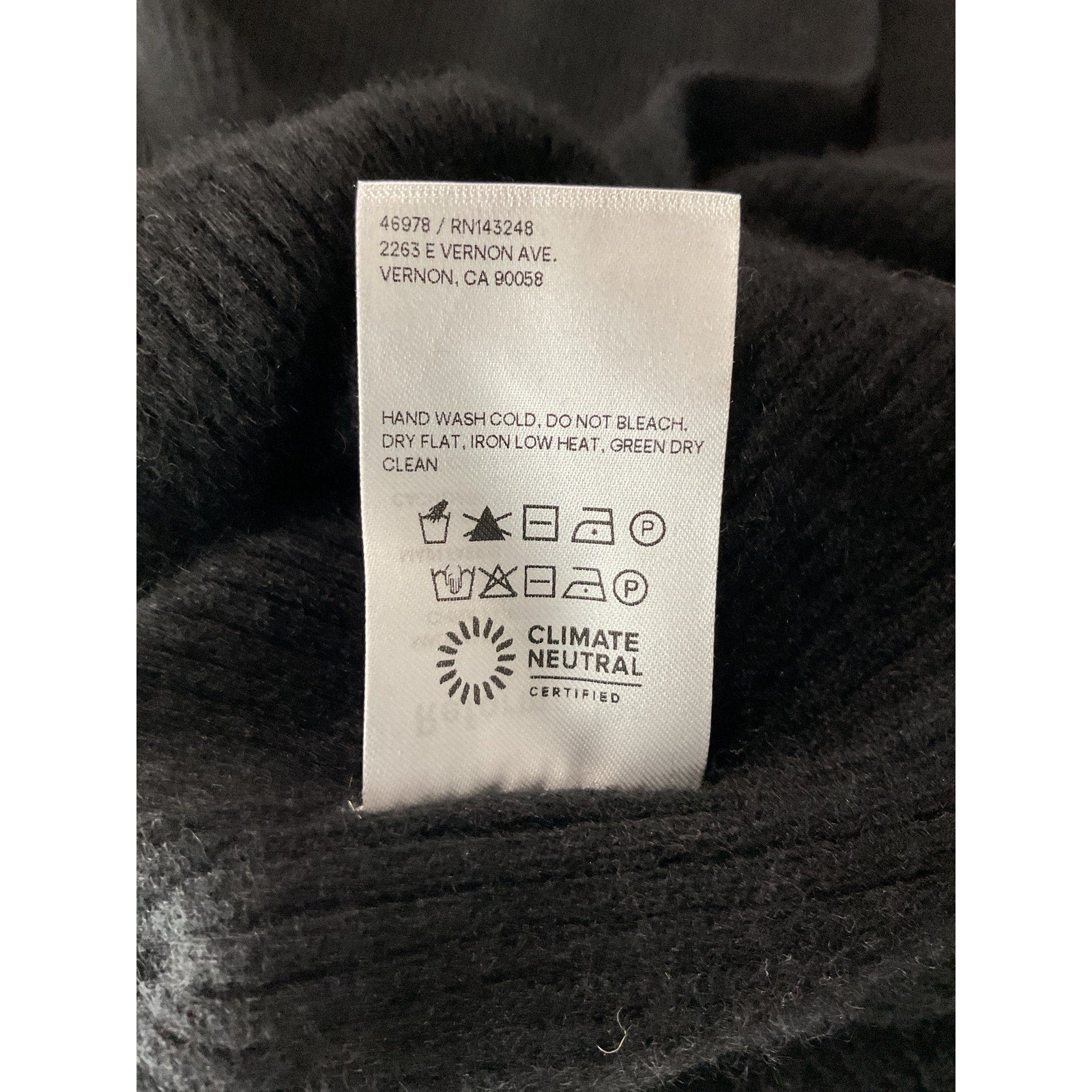 Reformation 'Ida' Black Cashmere Sleeveless Sweater Dress Size L