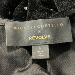 Michael Costello Embellished Black Lulu Jumpsuit Size L
