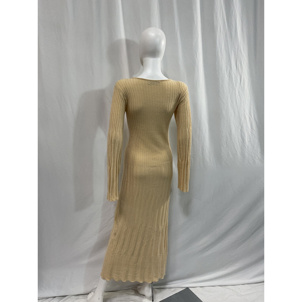 Faithfull The Brand 'Serafia' Beige Maxi Dress Size XS