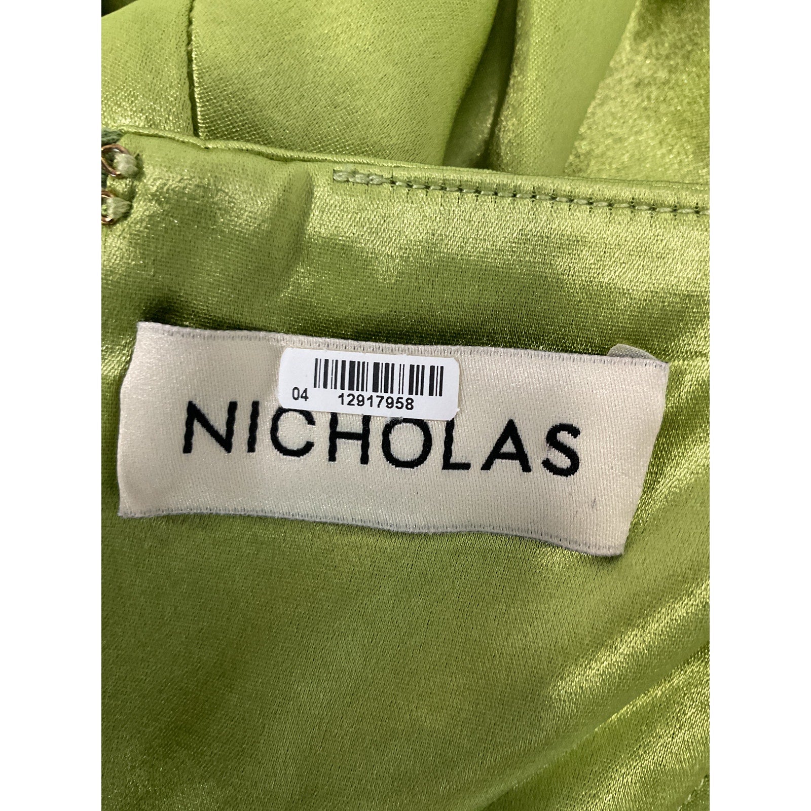 Nicholas 'Ariah' Green Satin Cowl Draped Midi Dress Size 2