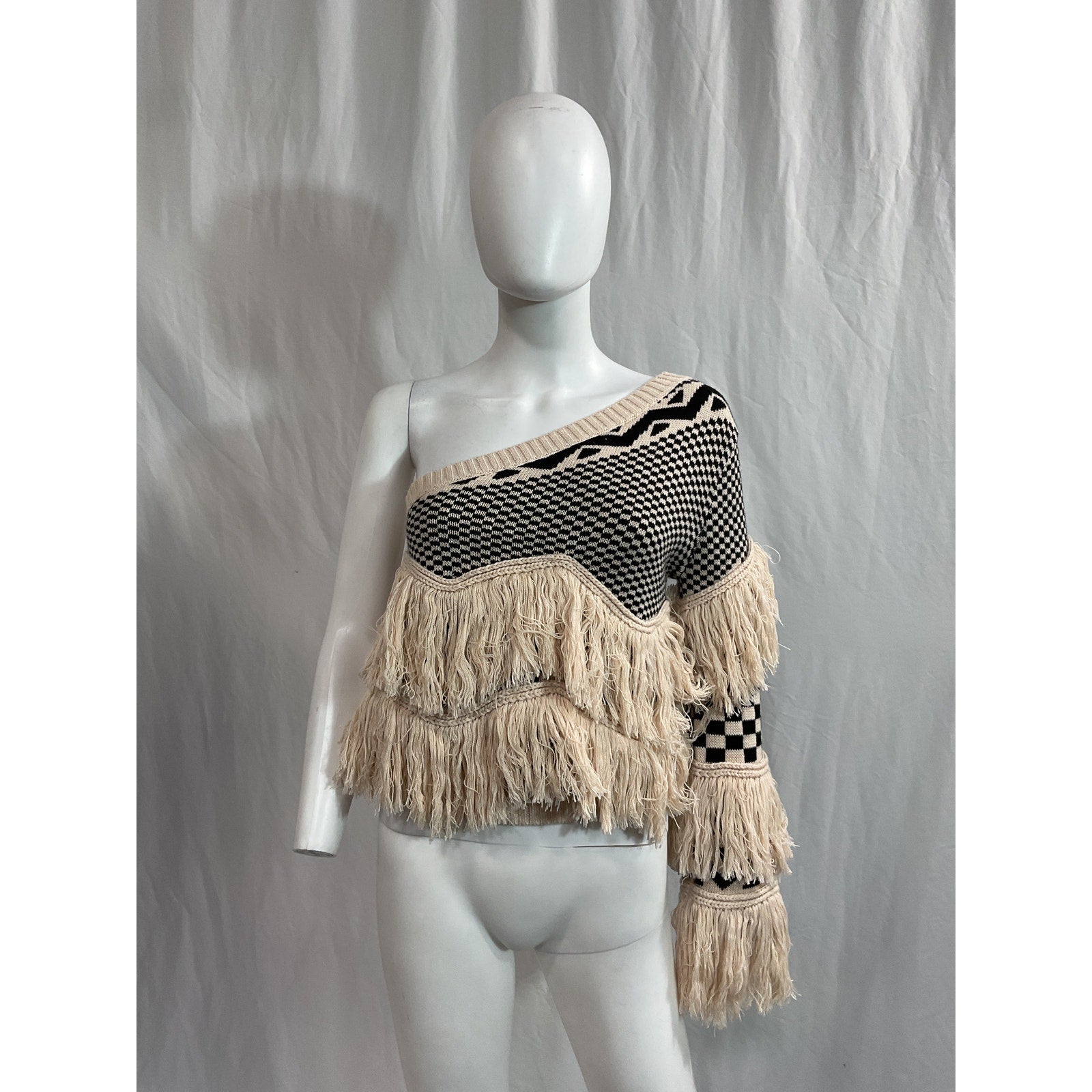 House Of Harlow 1960 x Revolve 'Noa' White One Shoulder Sweater Size S