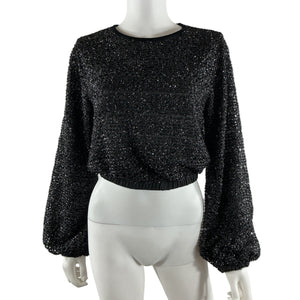 House Of Harlow 1960 Shimmery Noir Meera Top Blouse Size S