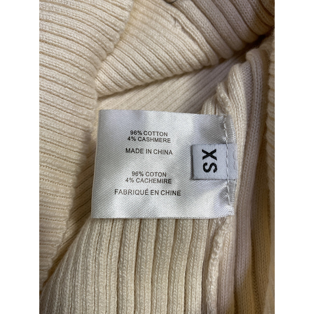 Proenza Schouler Cashmere Cream Cotton Button Sleeve Sweater Size XS