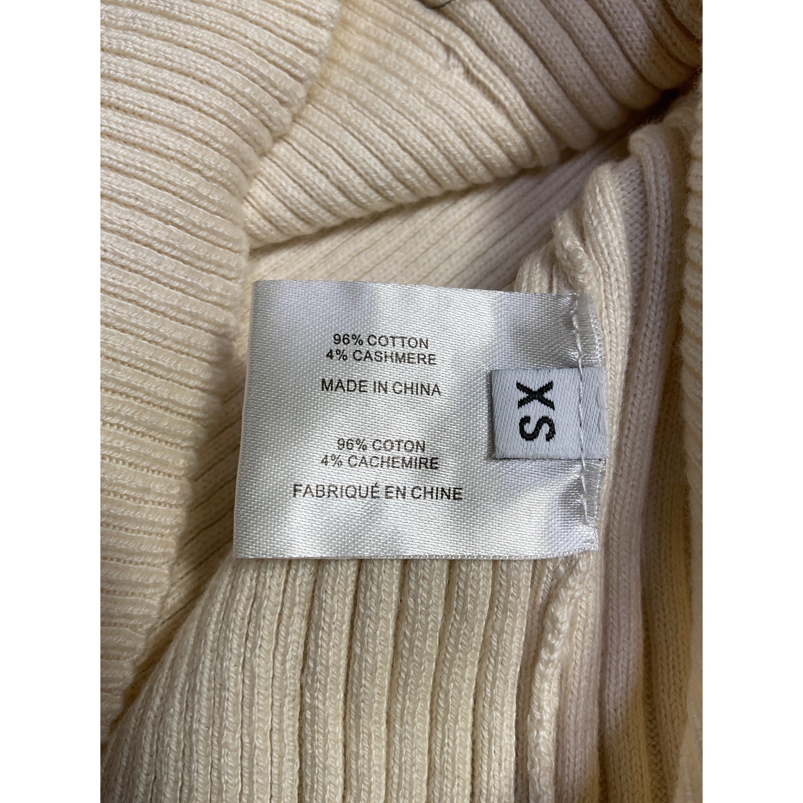 Proenza Schouler Cashmere Cream Cotton Button Sleeve Sweater Size XS