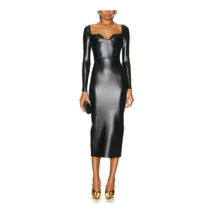 Alex Perry Sleek Black Blade Sweetheart Cup Dress Size US 2/ UK 6