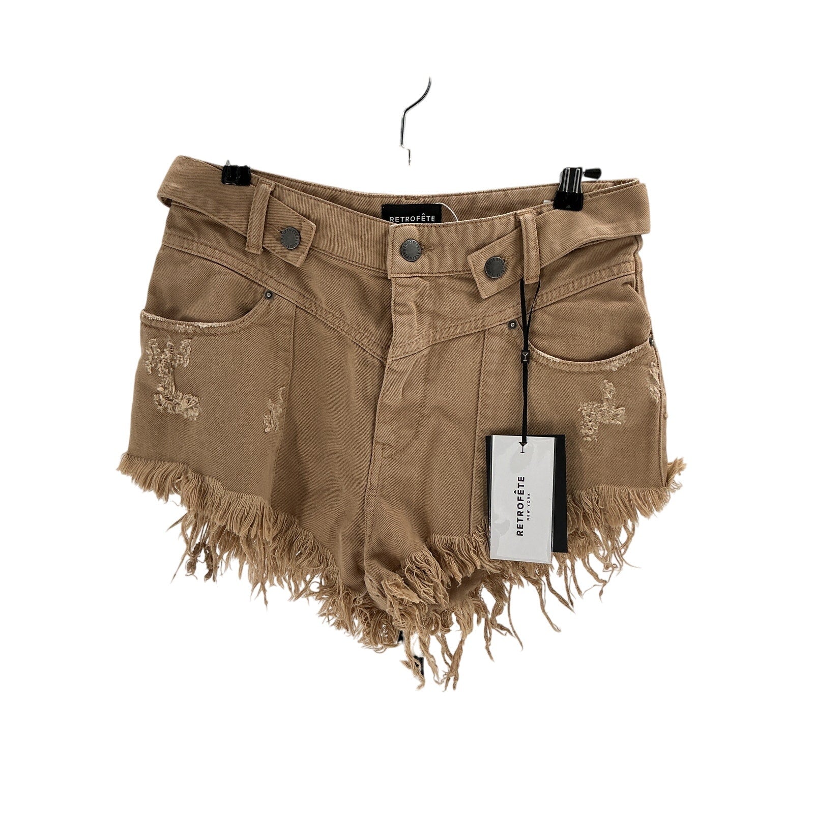 Retrofete x Revolve 'Tessa' Brown Cotton Shorts Size 27 - NWT