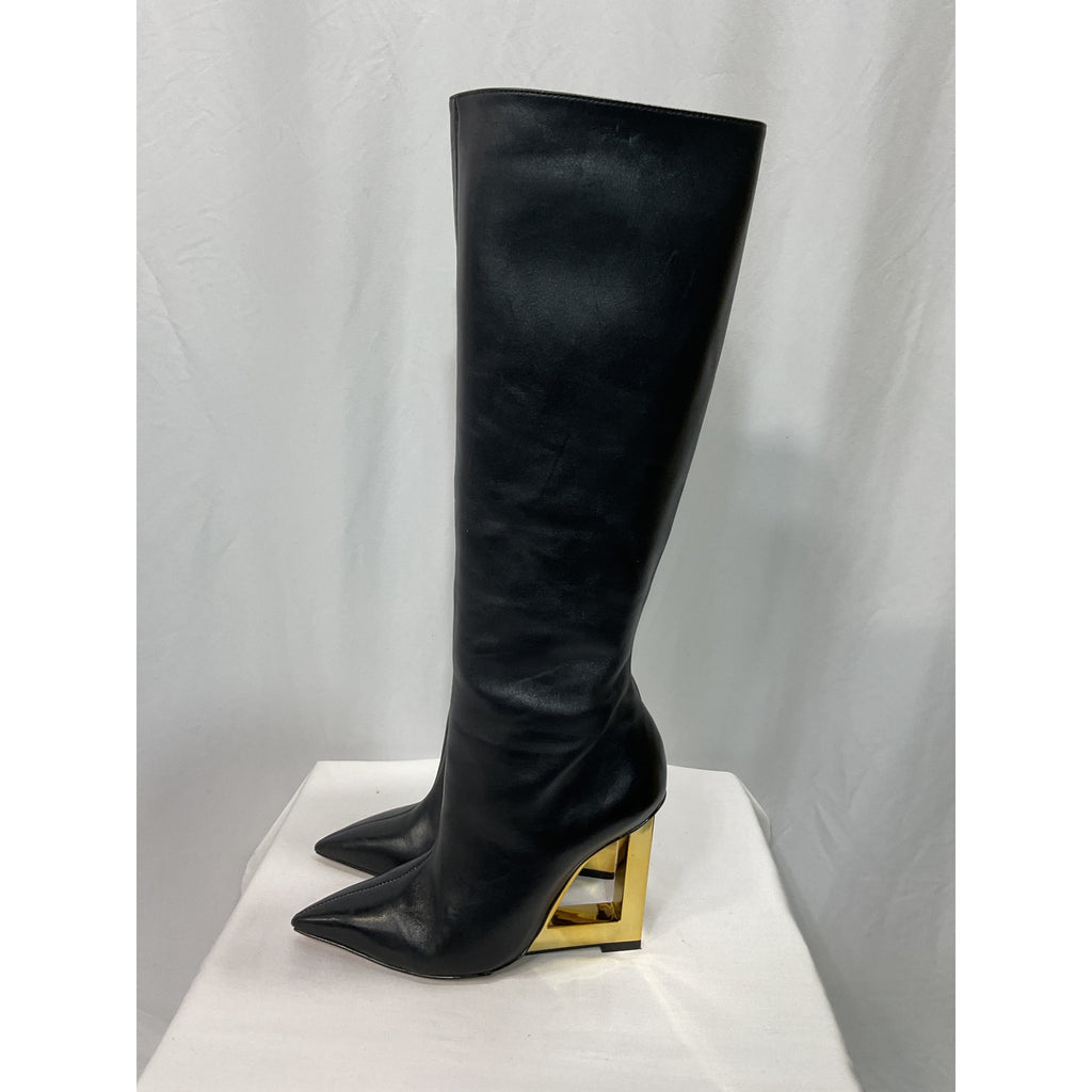 Schutz 'Filipa' Black Leather Boot Size 7