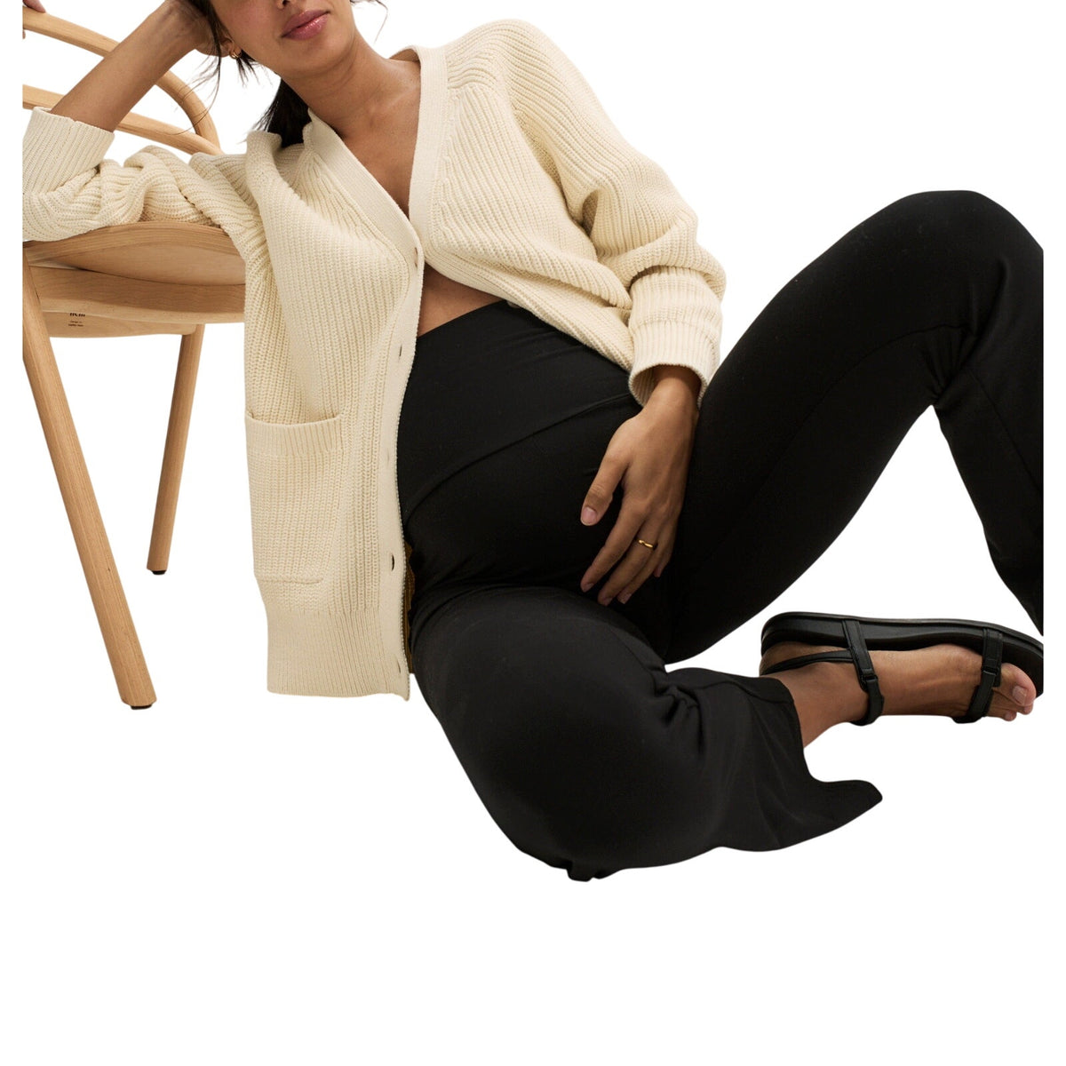 Hatch Black Viscose The Ultimate Before, During & After Crop Flare Legging Size XS