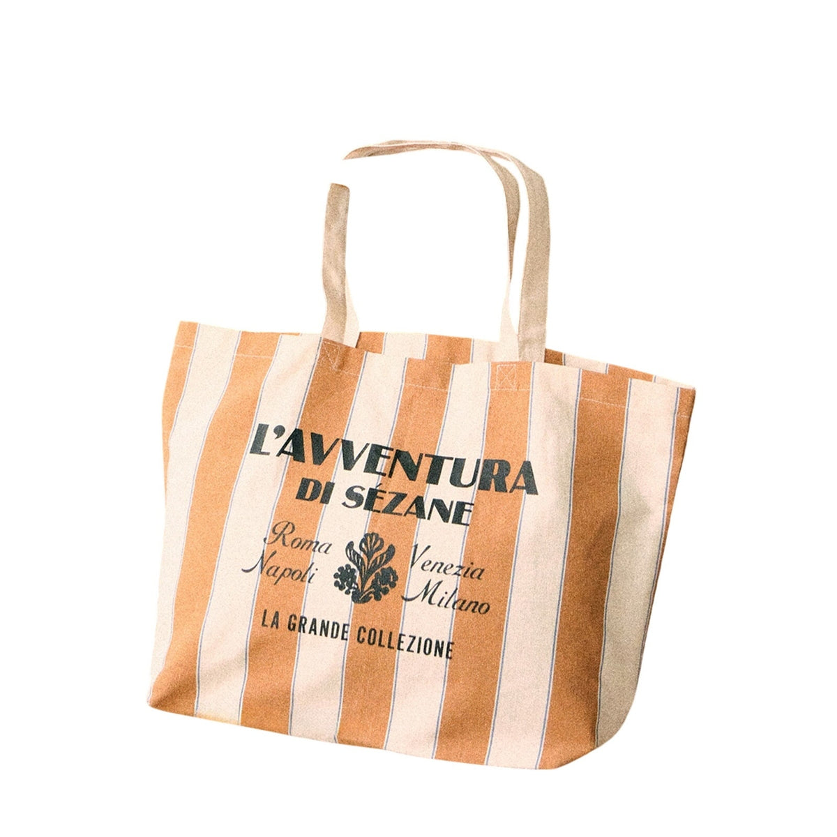 Sézane Striped Brown And Cream Lavventura Tote Bag