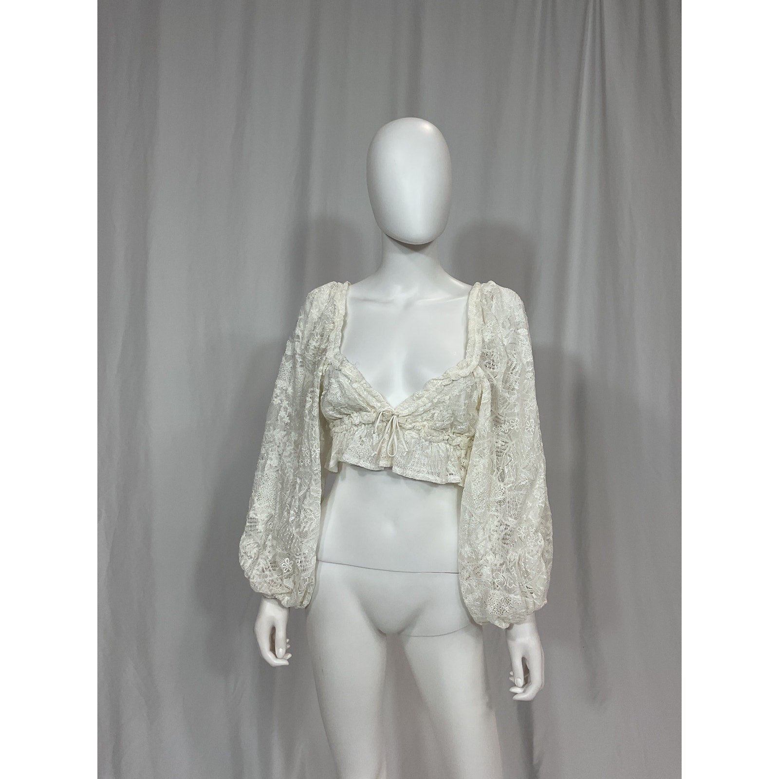 For Love & Lemons 'Madeline' White Lace Top Size S
