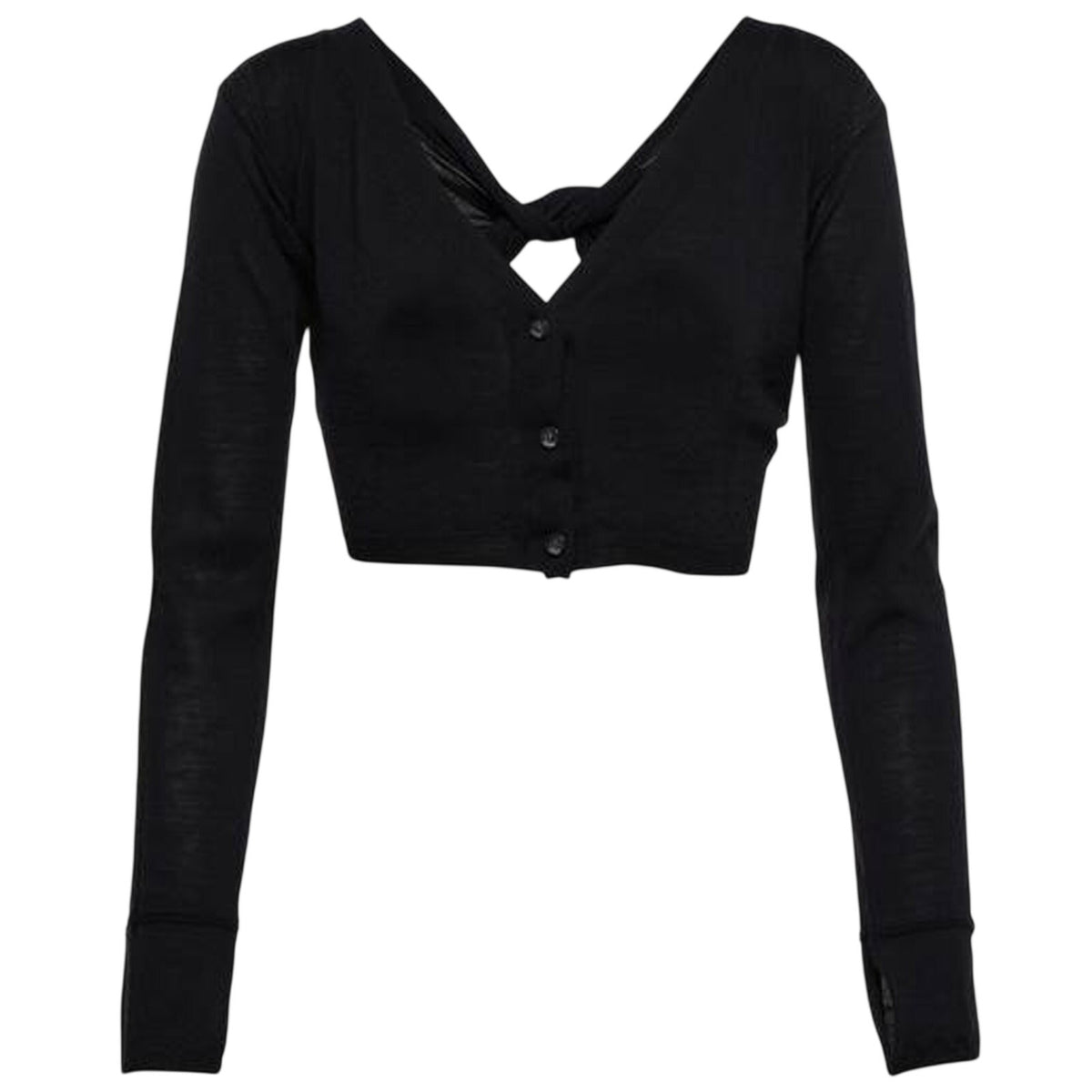 Jacquemus Cropped Black Soli Cardigan Size 38 EU / US 6