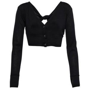 Jacquemus Cropped Black Soli Cardigan Size 38 EU / US 6